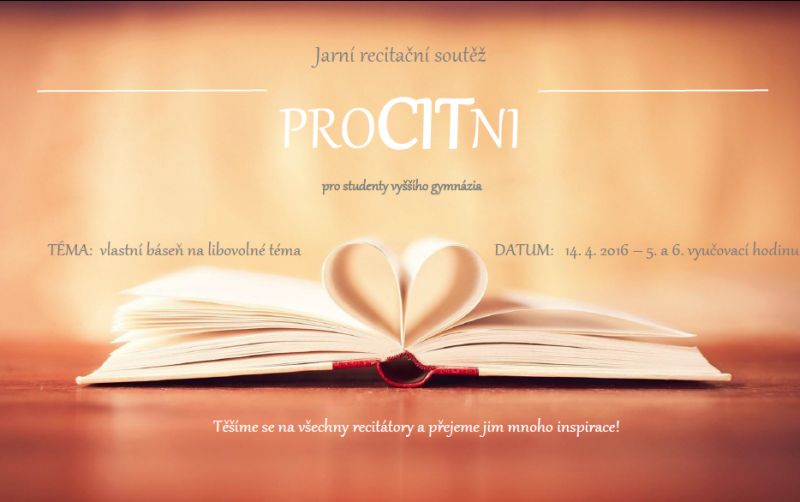 Jarní recitační soutěž ProCITni pro vyšší gymnázium