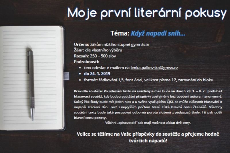 Prodloužení soutěže ,,Moje první literární pokusy&quot;