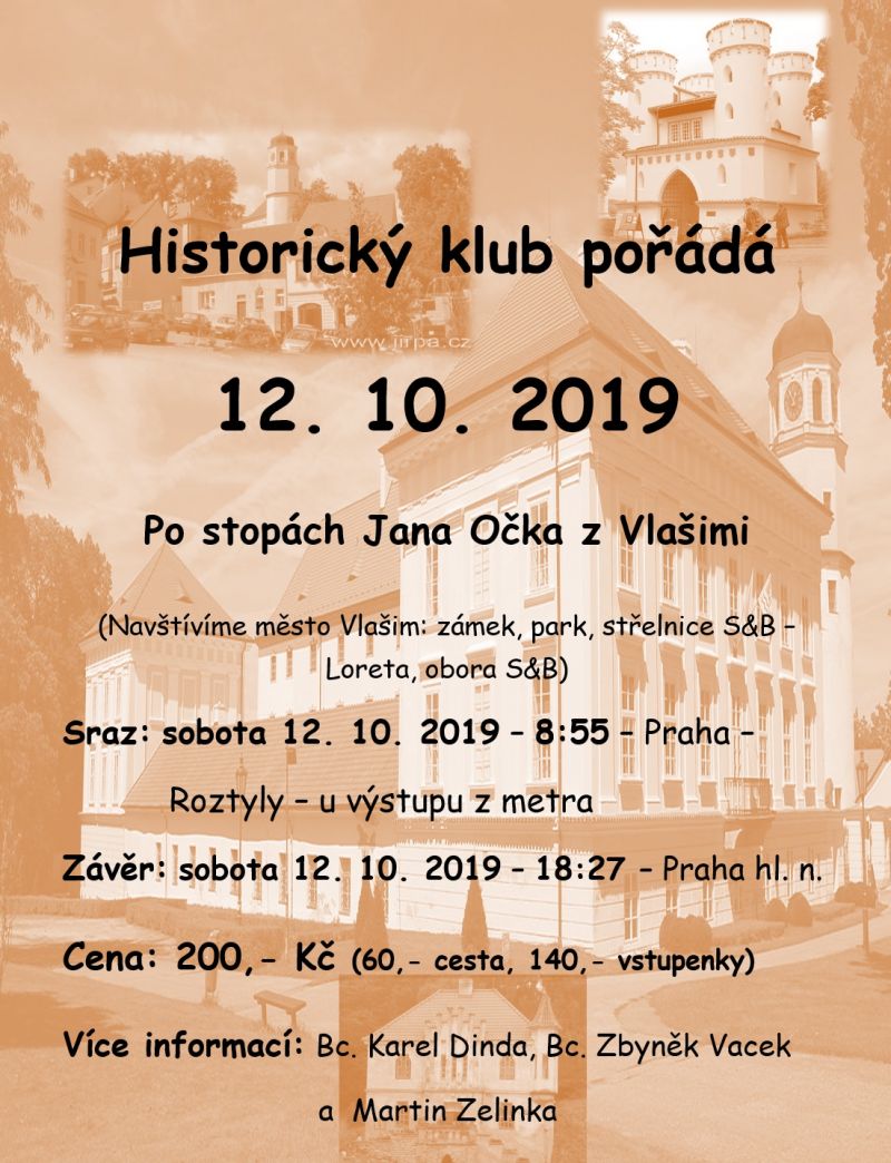 Historický klub pořádá &quot;Po stopách Jana Očka z Vlašimi&quot;