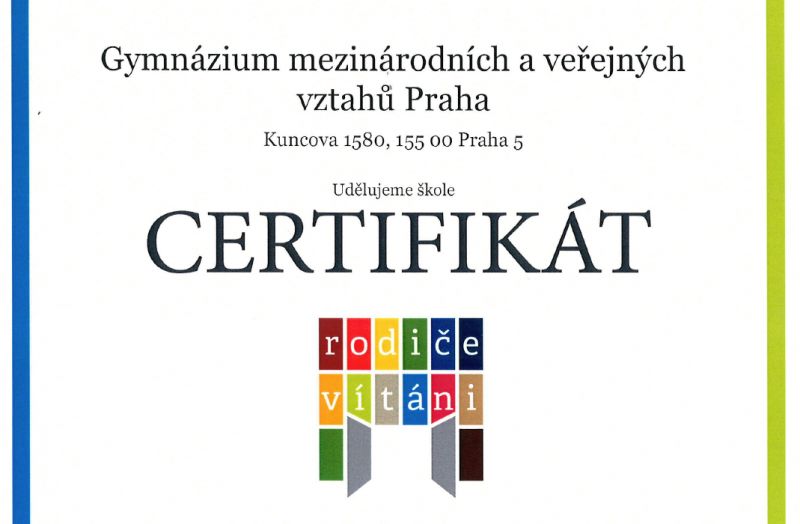 Certifikát Rodiče vítání