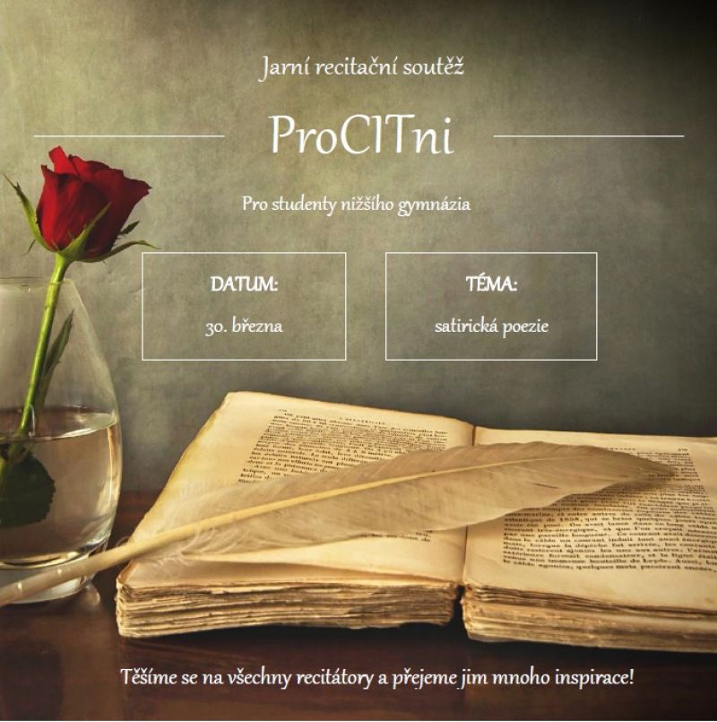 Jarní recitační soutěž ProCITni pro nižší gymnázium